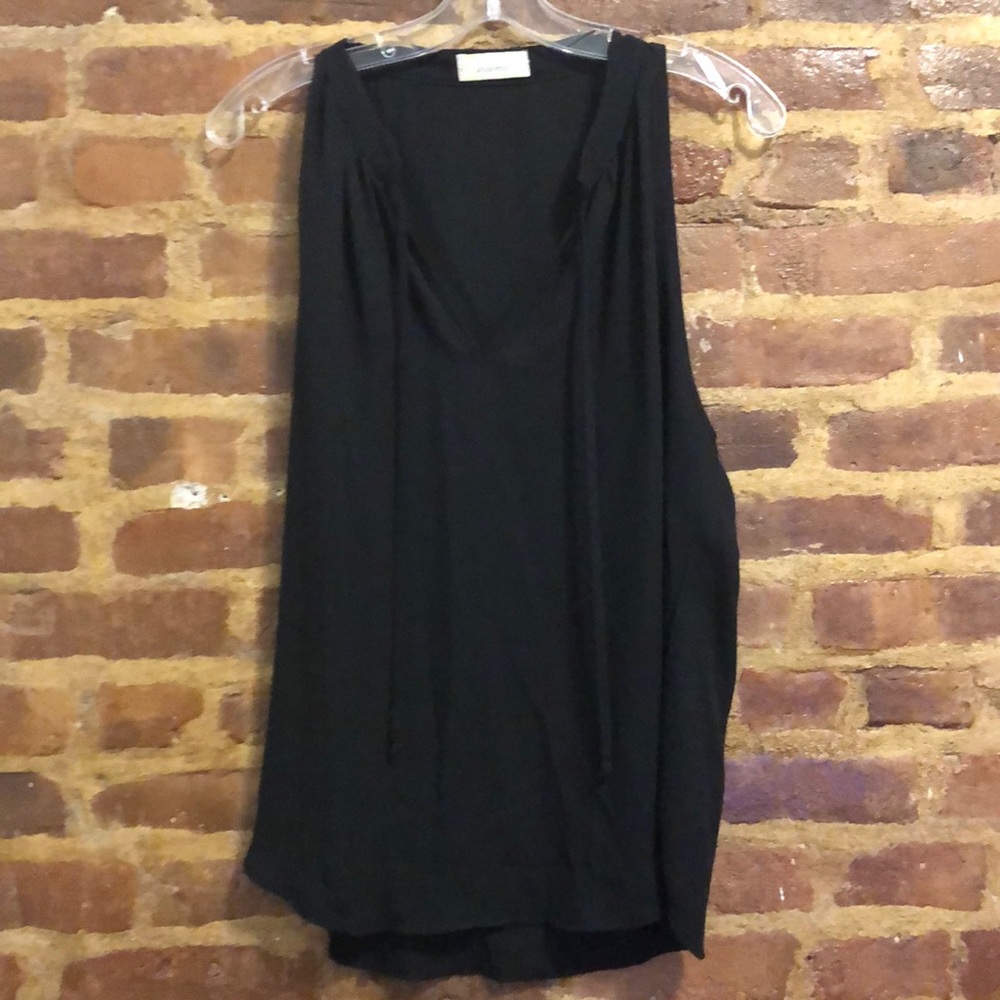 Black sleeveless blouse